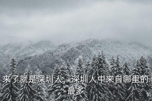 來了就是深圳人，深圳人中來自哪里的最多