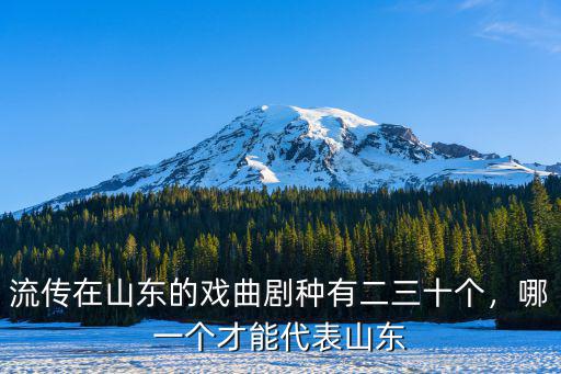 流傳在山東的戲曲劇種有二三十個，哪一個才能代表山東