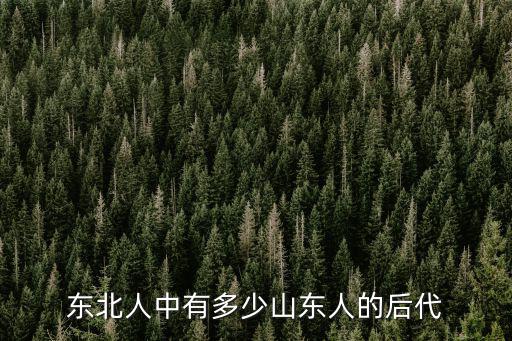 闖關東現在東北人有多少山東人,當年山東人闖關東