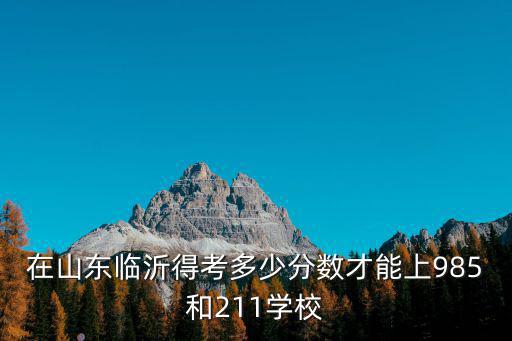 在山東臨沂得考多少分數才能上985和211學校