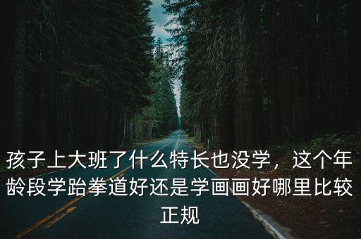 孩子上大班了什么特長也沒學，這個年齡段學跆拳道好還是學畫畫好哪里比較正規