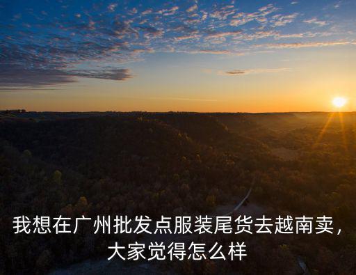 我想在廣州批發點服裝尾貨去越南賣，大家覺得怎么樣