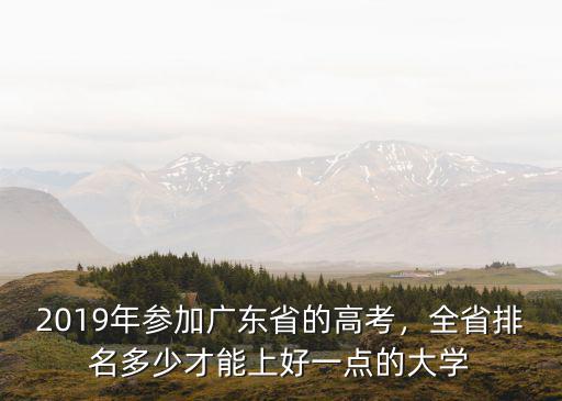 2019年參加廣東省的高考，全省排名多少才能上好一點的大學
