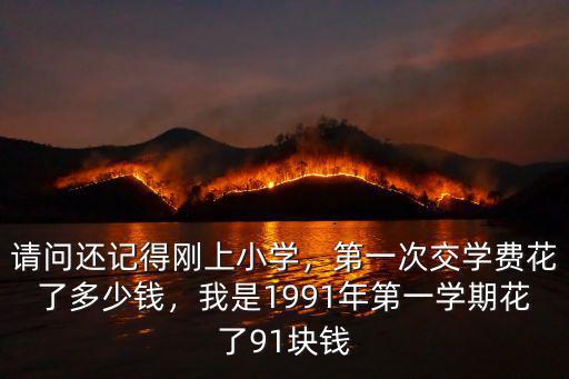 請問還記得剛上小學，第一次交學費花了多少錢，我是1991年第一學期花了91塊錢