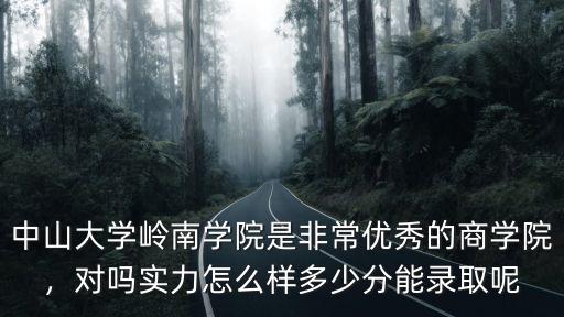 中山大學(xué)嶺南學(xué)院是非常優(yōu)秀的商學(xué)院，對嗎實力怎么樣多少分能錄取呢