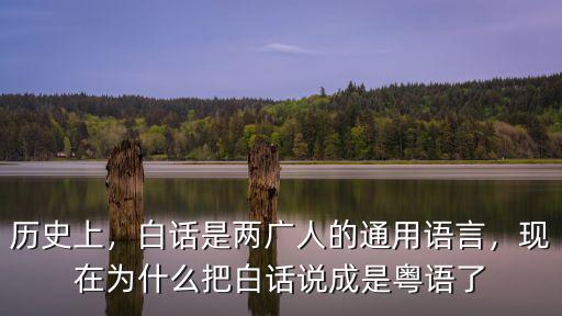 歷史上，白話是兩廣人的通用語言，現(xiàn)在為什么把白話說成是粵語了