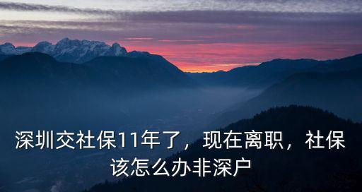 深圳社保離職11年怎么辦,深圳交了11年離職
