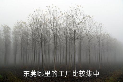 東莞哪里的工廠比較集中