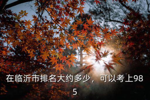 中國海洋大學在山東省排名多少能去,在臨沂市排名大約多少