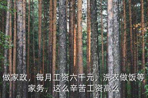 深圳家政員工資多少,每月工資六千元