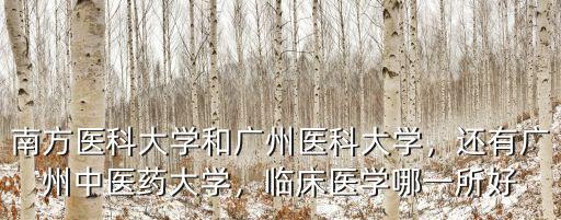 南方醫(yī)科大學(xué)和廣州醫(yī)科大學(xué)，還有廣州中醫(yī)藥大學(xué)，臨床醫(yī)學(xué)哪一所好