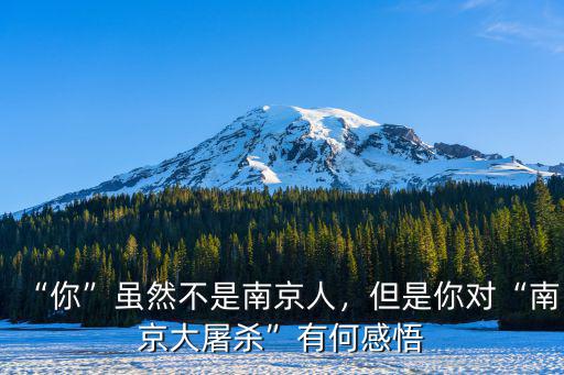 南京大屠殺 南京人口多少人,但是你對南京大屠殺有何感悟