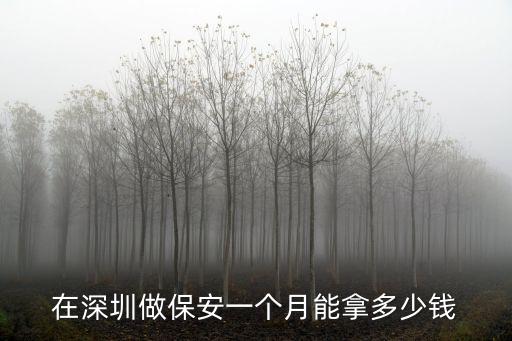 在深圳做保安一個月能拿多少錢
