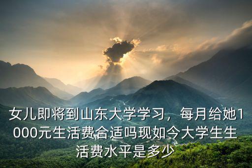 女兒即將到山東大學學習，每月給她1000元生活費合適嗎現如今大學生生活費水平是多少