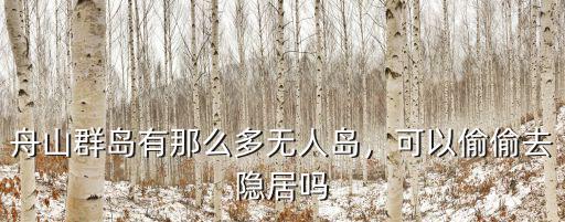 廣東哪里有無人島,舟山群島有那么多無人島