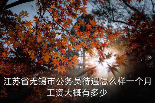 江蘇省無錫市公務員待遇怎么樣一個月工資大概有多少