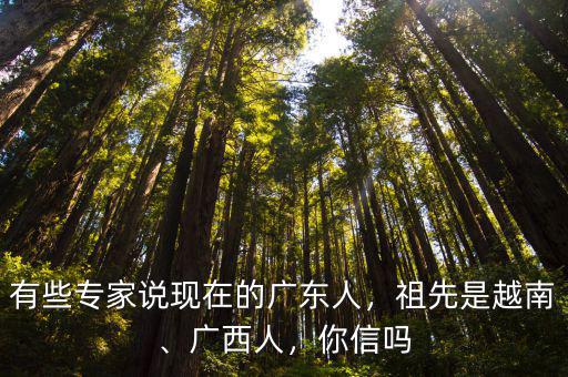 有些專家說現在的廣東人，祖先是越南、廣西人，你信嗎