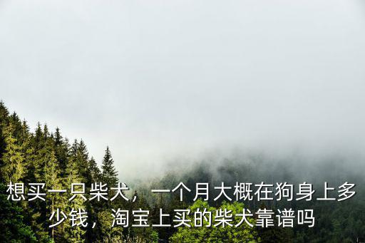 想買一只柴犬，一個月大概在狗身上多少錢，淘寶上買的柴犬靠譜嗎