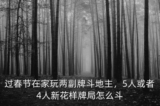廣州斗地主怎么玩,過春節(jié)在家玩兩副牌斗地主