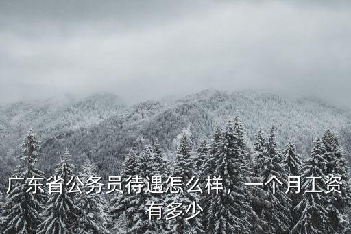 廣東省公務員待遇怎么樣，一個月工資有多少