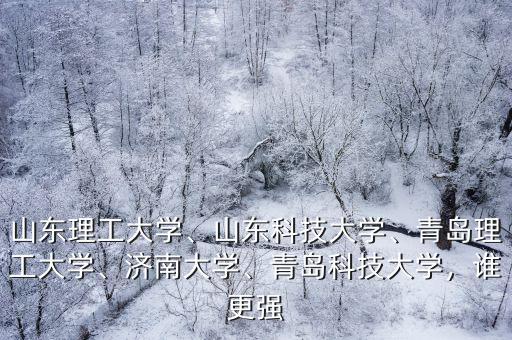 山東理工大學、山東科技大學、青島理工大學、濟南大學、青島科技大學，誰更強