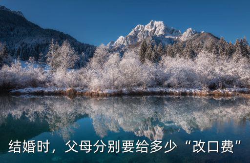 南通結婚改口費親戚一般包多少,父母分別要給多少改口費