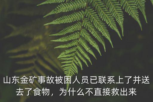 山東金礦事故被困人員已聯(lián)系上了并送去了食物，為什么不直接救出來(lái)