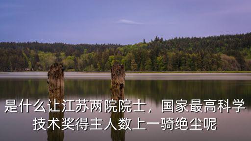 是什么讓江蘇兩院院士，國家最高科學(xué)技術(shù)獎得主人數(shù)上一騎絕塵呢