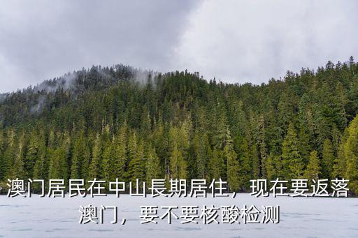 澳門居民在珠海居住多少人,澳門居民在中山長期居住