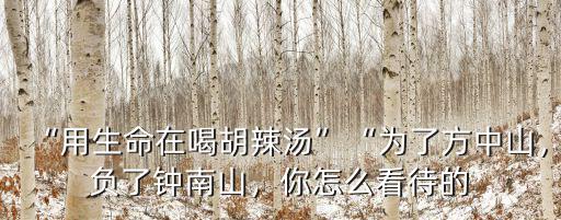 方中山胡辣湯怎么營業了,用生命在喝胡辣湯為了方中山