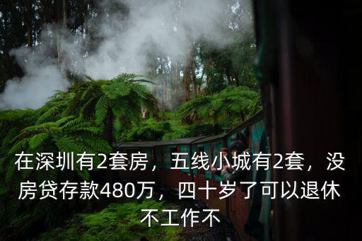 在深圳有2套房，五線小城有2套，沒房貸存款480萬，四十歲了可以退休不工作不