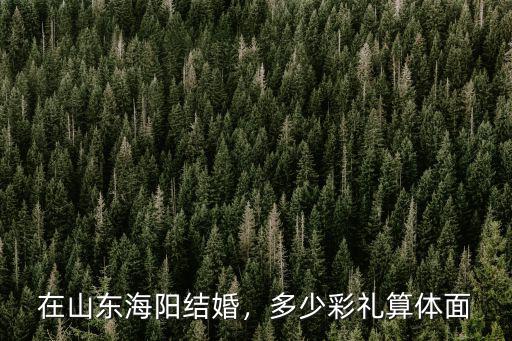 在山東海陽結婚，多少彩禮算體面
