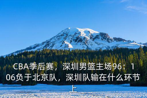 深圳隊籃球主場在哪里,CBA山東隊主場大勝深圳隊
