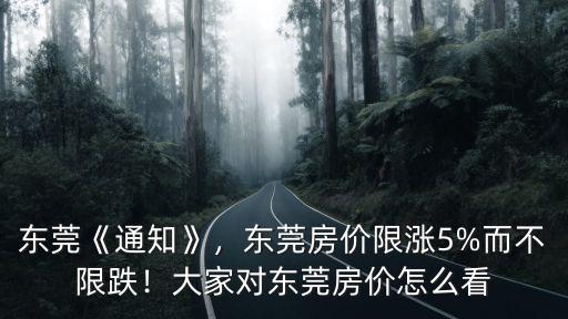 東莞房子哪里限價,東莞房價限漲5%而不限跌