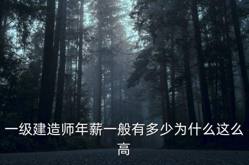 一級建造師年薪一般有多少為什么這么高