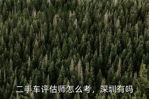 深圳二手車評估證怎么考,二手車評估師怎么考