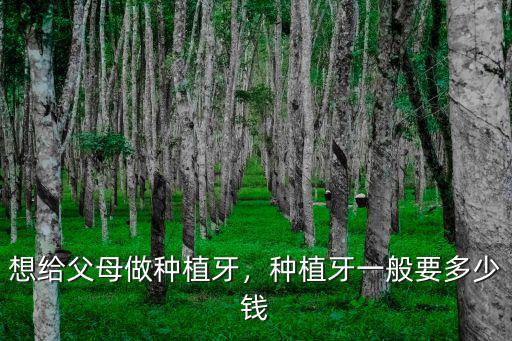 想給父母做種植牙，種植牙一般要多少錢