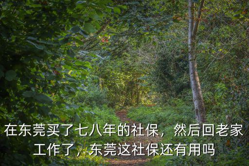 東莞社保標準要買多少年,在東莞買了七八年的社保