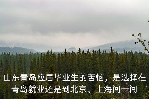山東青島應屆畢業生的苦惱，是選擇在青島就業還是到北京、上海闖一闖
