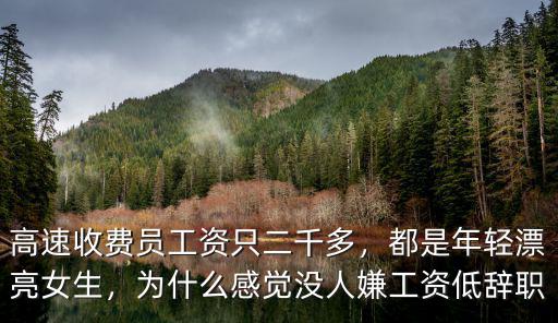 高速收費員工資只二千多，都是年輕漂亮女生，為什么感覺沒人嫌工資低辭職