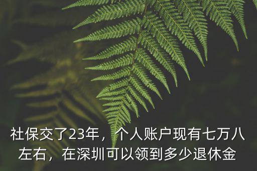 社保交了23年，個人賬戶現(xiàn)有七萬八左右，在深圳可以領(lǐng)到多少退休金