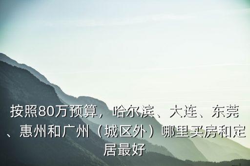 按照80萬預算，哈爾濱、大連、東莞、惠州和廣州（城區外）哪里買房和定居最好