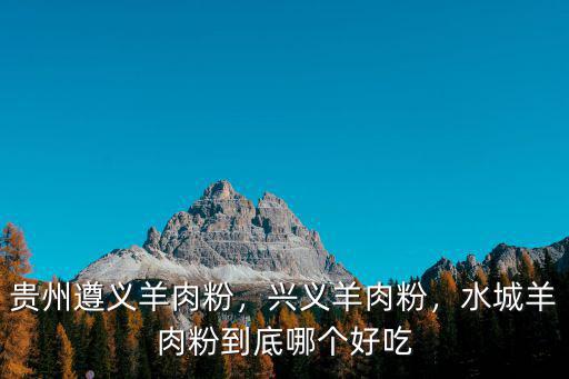 貴州遵義羊肉粉，興義羊肉粉，水城羊肉粉到底哪個(gè)好吃