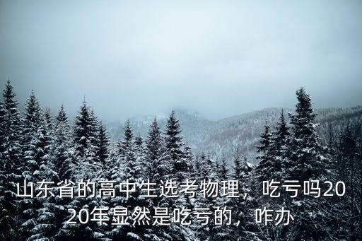 山東省的高中生選考物理，吃虧嗎2020年顯然是吃虧的，咋辦
