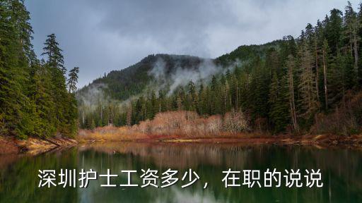 深圳護士工資多少，在職的說說