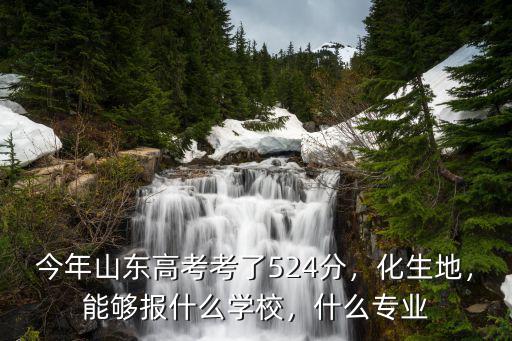 今年山東高考考了524分，化生地，能夠報什么學校，什么專業