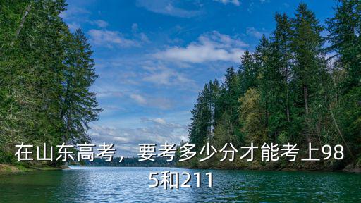 山東戶口多少分才能考好大學,高考時才能考上985大學