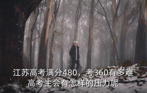 江蘇高考滿分480，考360有多難高考生會有怎樣的壓力呢