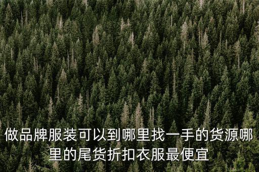 做品牌服裝可以到哪里找一手的貨源哪里的尾貨折扣衣服最便宜