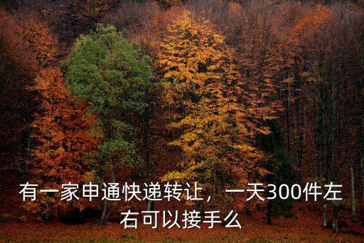 有一家申通快遞轉(zhuǎn)讓，一天300件左右可以接手么